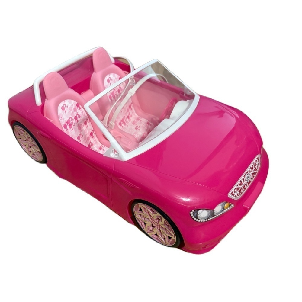 2013 Mattel Barbie Pink Glitter 2 seat convertible toy car Doll Accessory